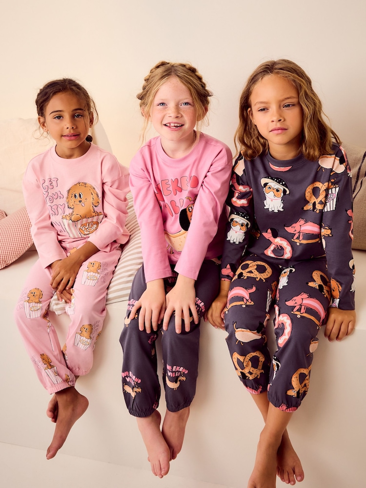Charcoal Grey Jogger Pyjamas 3 Pack (3-16yrs) - Image 3 of 13
