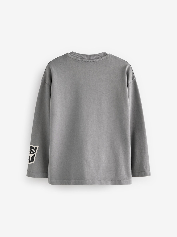 Taupe Brown Transformers Licensed Long Sleeve 100% Cotton T-Shirt (3-16yrs) - Image 2 of 4