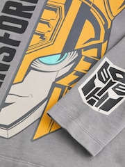 Taupe Brown Transformers Licensed Long Sleeve 100% Cotton T-Shirt (3-16yrs) - Image 3 of 4