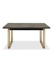 Bentley Designs Fumed Oak Brass Athena 4-6 Extension Dining Table - Image 3 of 6