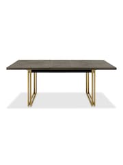 Bentley Designs Fumed Oak Brass Athena 4-6 Extension Dining Table - Image 5 of 6