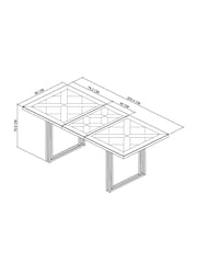 Bentley Designs Fumed Oak Brass Athena 4-6 Extension Dining Table - Image 6 of 6