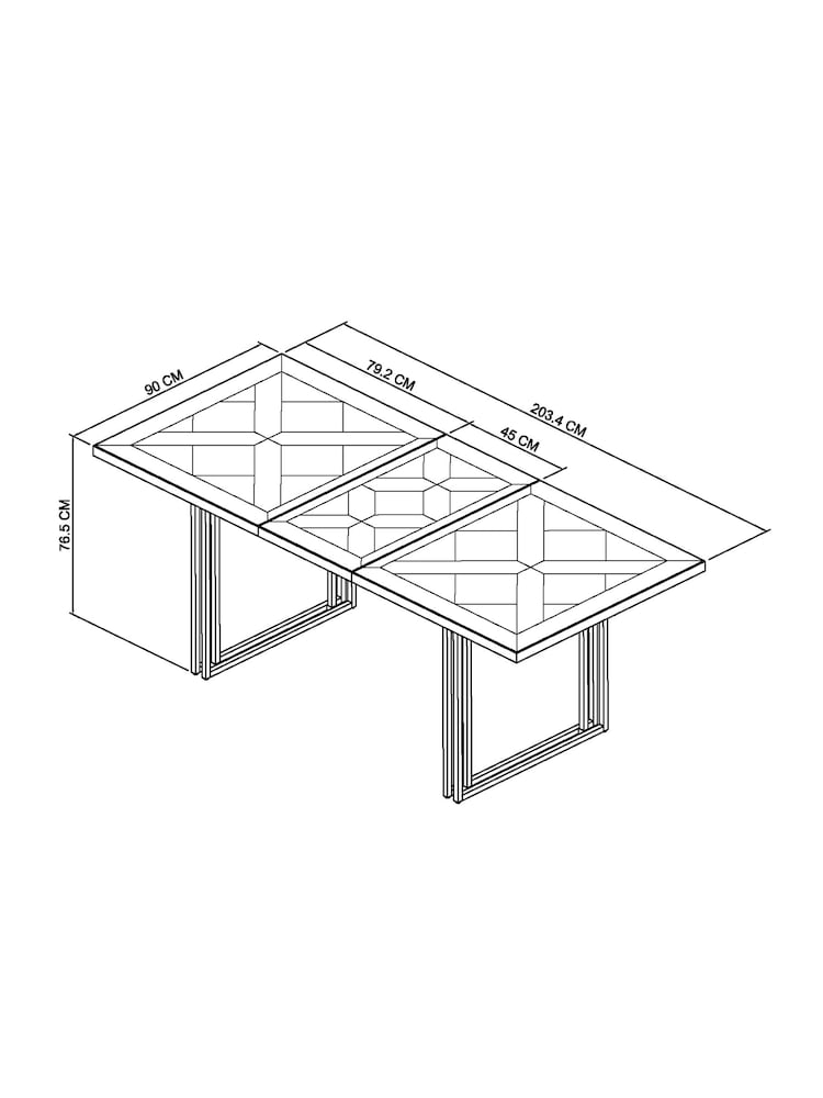Bentley Designs Fumed Oak Brass Athena 4-6 Extension Dining Table - Image 6 of 6