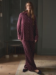 Burgundy Viscose Blend Long Sleeve Shirt - Image 2 of 6