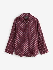 Burgundy Viscose Blend Long Sleeve Shirt - Image 4 of 6