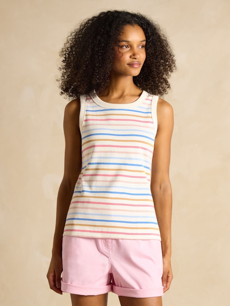 Joules Multi Striped Premium Ribbed Jersey Vest - Image 1 of 7 Joules Multi Striped Premium Ribbed Jersey Vest - Image 1 of 7