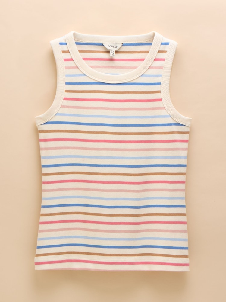 Joules Multi Striped Premium Ribbed Jersey Vest - Image 7 of 7