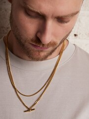 Orelia & Joe Curb Chain T-Bar Drop Necklace - Image 3 of 3