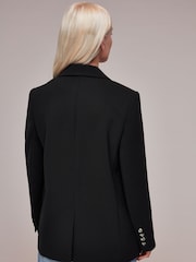 Whistles Black Petite Boyfriend Crepe Blazer - Image 2 of 5