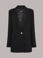 Whistles Black Petite Boyfriend Crepe Blazer - Image 5 of 5