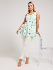 Yours Curve Green Sweetheart Peplum Top - Image 2 of 5