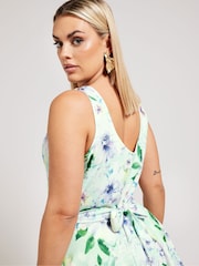 Yours Curve Green Sweetheart Peplum Top - Image 4 of 5