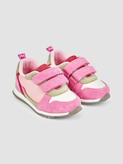 JoJo Maman Bébé Bright Pink Colourblock Riptape Trainer - Image 1 of 7