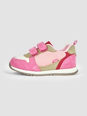 JoJo Maman Bébé Bright Pink Colourblock Riptape Trainer - Image 4 of 7