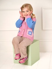 JoJo Maman Bébé Bright Pink Colourblock Riptape Trainer - Image 5 of 7