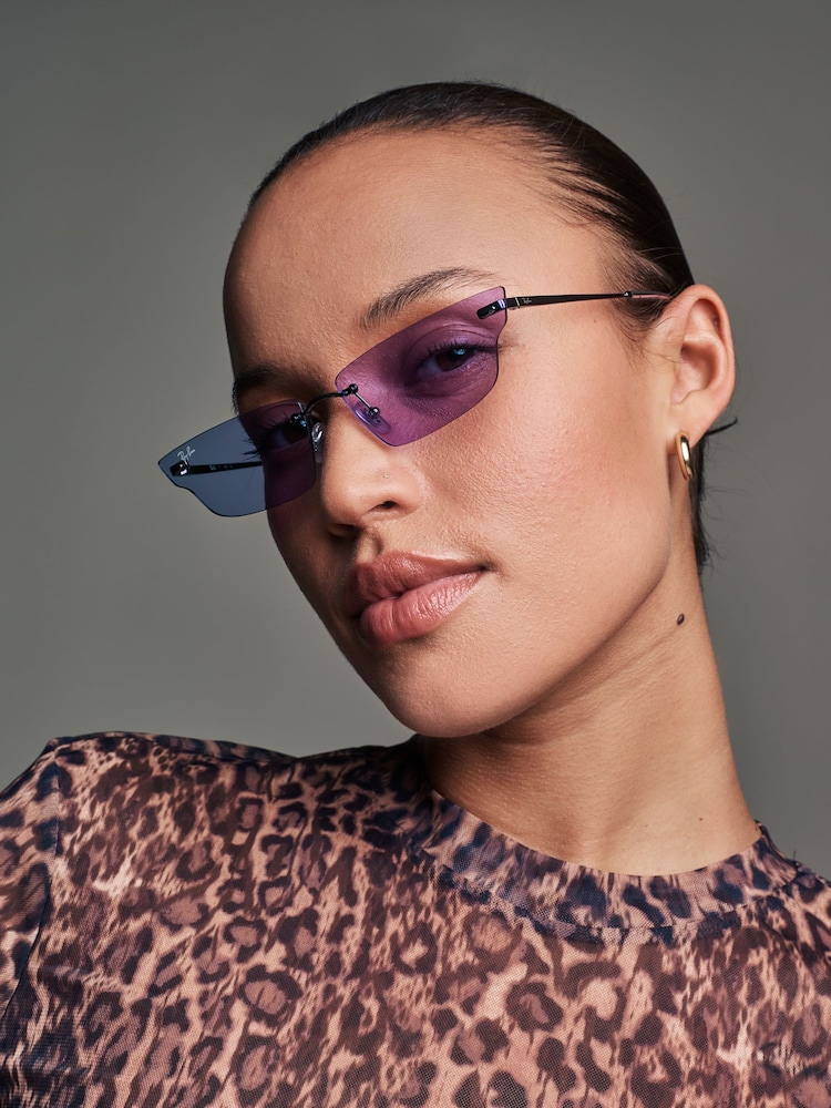 Ray-Ban Grey Anh Rb3731 Irregular Sunglasses - Image 1 of 8