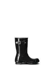 Hunter Womens Original Short Gloss Black Wellies - Image 1 of 5