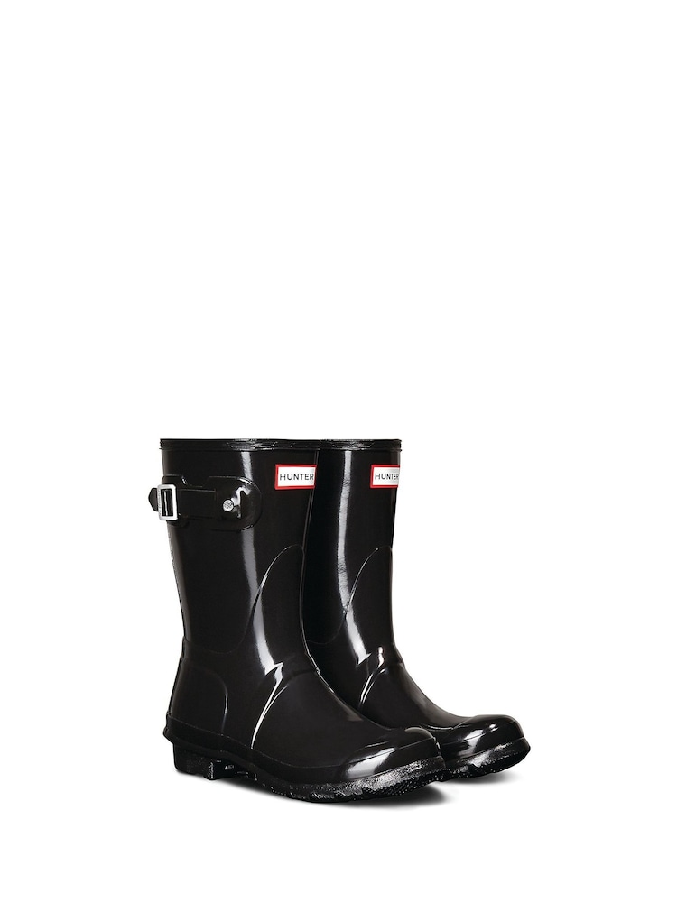 Hunter Womens Original Short Gloss Black Wellies - Image 2 of 5