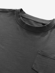 Gris de charbon de bois - Long Sleeve Garment Dye Heavyweight 100% Cotton T-Shirt - Image 7 of 7