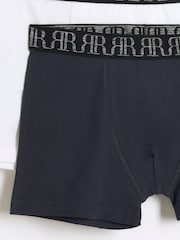 River Island Blue Boys Marl 100% Cotton Boxers 5 Pack - Image 2 of 3