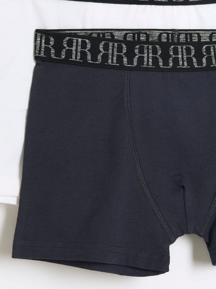River Island Blue Boys Marl 100% Cotton Boxers 5 Pack - Image 2 of 3