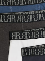 River Island Blue Boys Marl 100% Cotton Boxers 5 Pack - Image 3 of 3