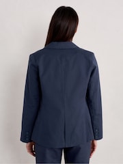Seasalt Cornwall Blue Petite Erica Linen Blend Blazer - Image 2 of 5