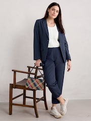 Seasalt Cornwall Blue Petite Erica Linen Blend Blazer - Image 3 of 5