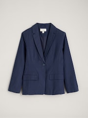 Seasalt Cornwall Blue Petite Erica Linen Blend Blazer - Image 4 of 5