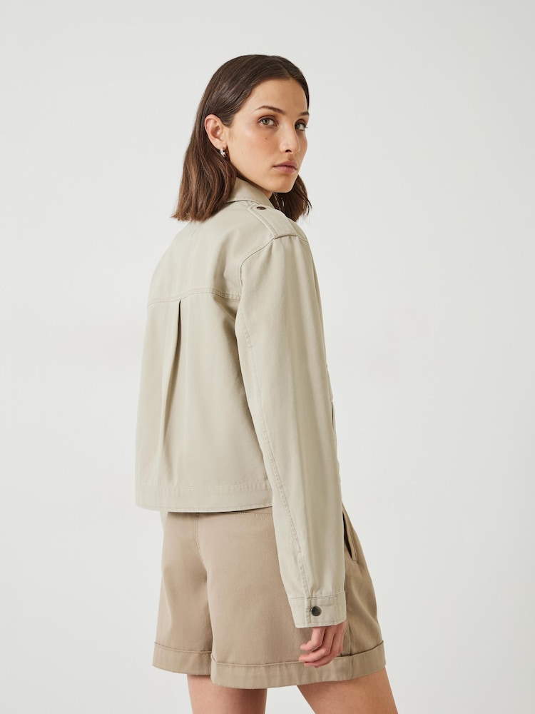 Hush Nude Laurie Zip-Up 100% Cotton Utility Jacket - Image 2 of 5
