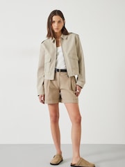 Hush Nude Laurie Zip-Up 100% Cotton Utility Jacket - Image 3 of 5