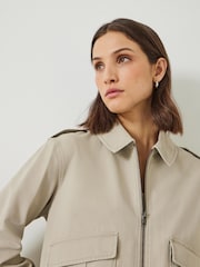 Hush Nude Laurie Zip-Up 100% Cotton Utility Jacket - Image 4 of 5