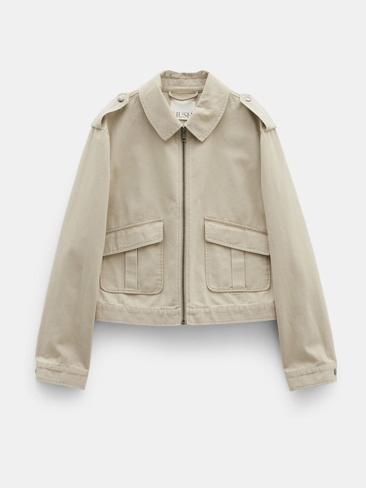 Nude - Hush Laurie Zip-Up 100% Cotton Utility Jacket - Bild 5 von 5 Nude - Hush Laurie Zip-Up 100% Cotton Utility Jacket - Bild 5 von 5