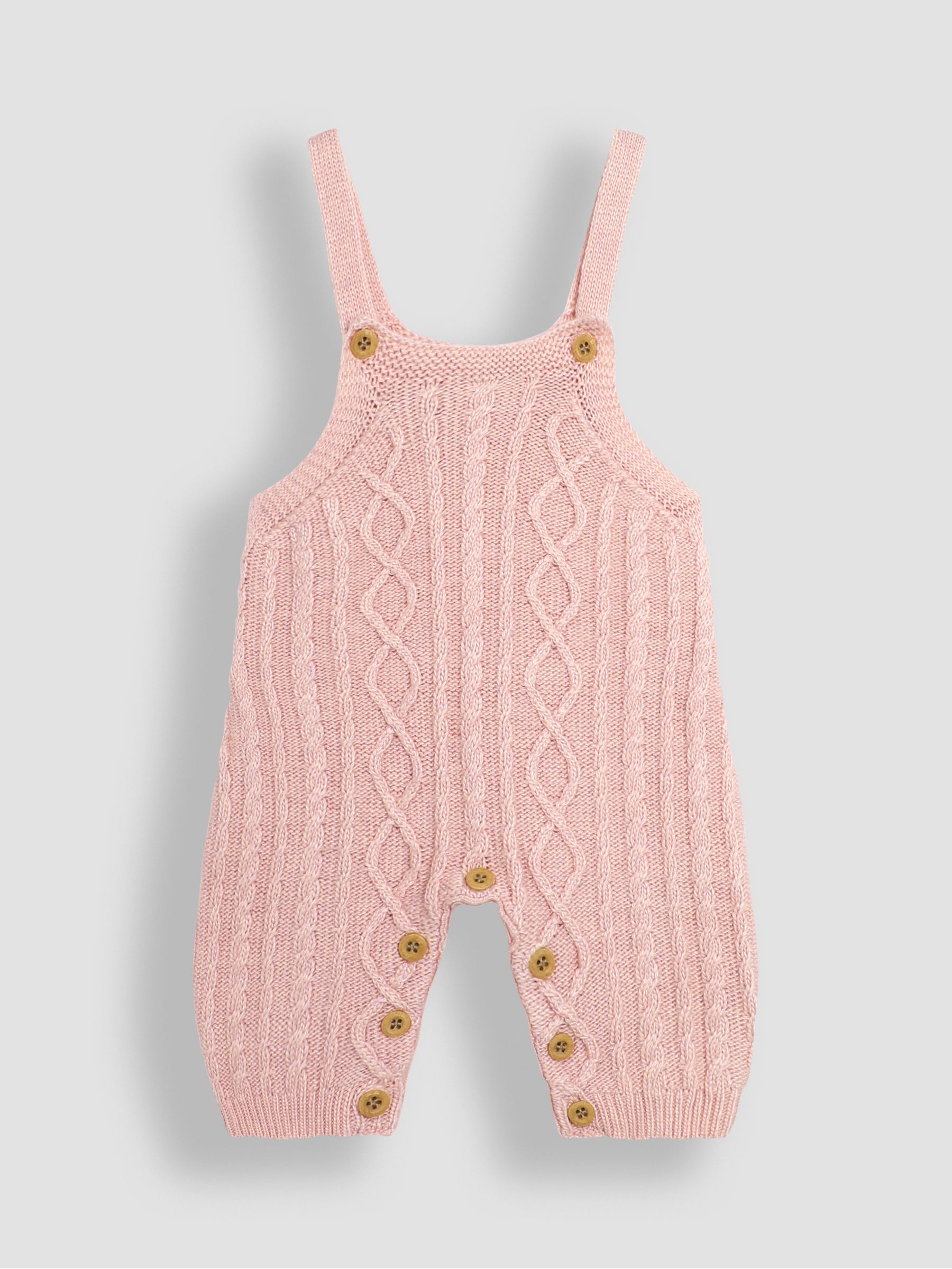 JoJo Maman Bébé Pink Knitted Dungarees & Top Set - Image 2 of 9