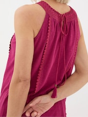 FatFace Nancy Red Crochet Vest - Image 3 of 6