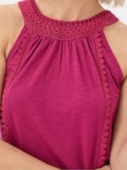 FatFace Nancy Red Crochet Vest - Image 4 of 6