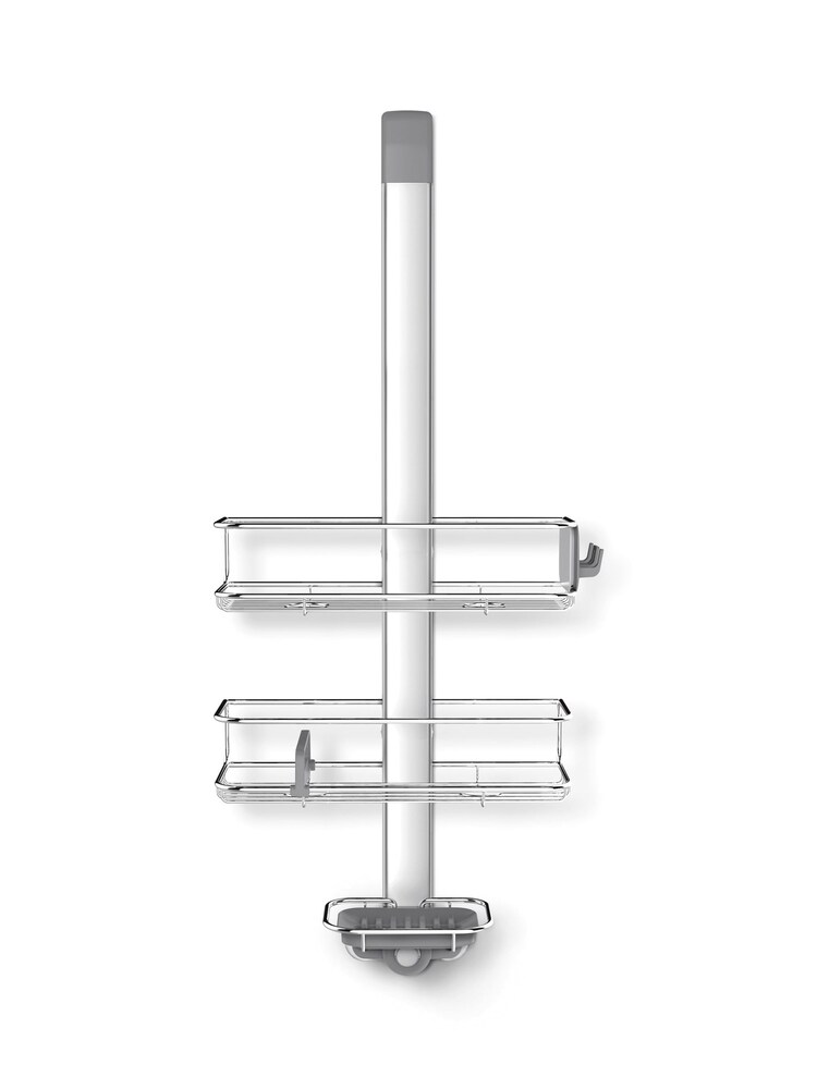 simplehuman Silver Over Door Adjustable Shower Caddy - Image 1 of 4 simplehuman Silver Over Door Adjustable Shower Caddy - Image 1 of 4