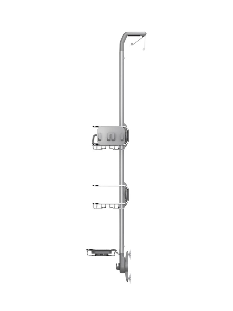 simplehuman Silver Over Door Adjustable Shower Caddy - Image 2 of 4 simplehuman Silver Over Door Adjustable Shower Caddy - Image 2 of 4