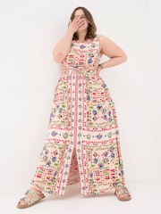 FatFace Carmen Natural Trail Marks Maxi Dress - Image 1 of 5