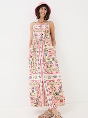 FatFace Carmen Natural Trail Marks Maxi Dress - Image 2 of 5