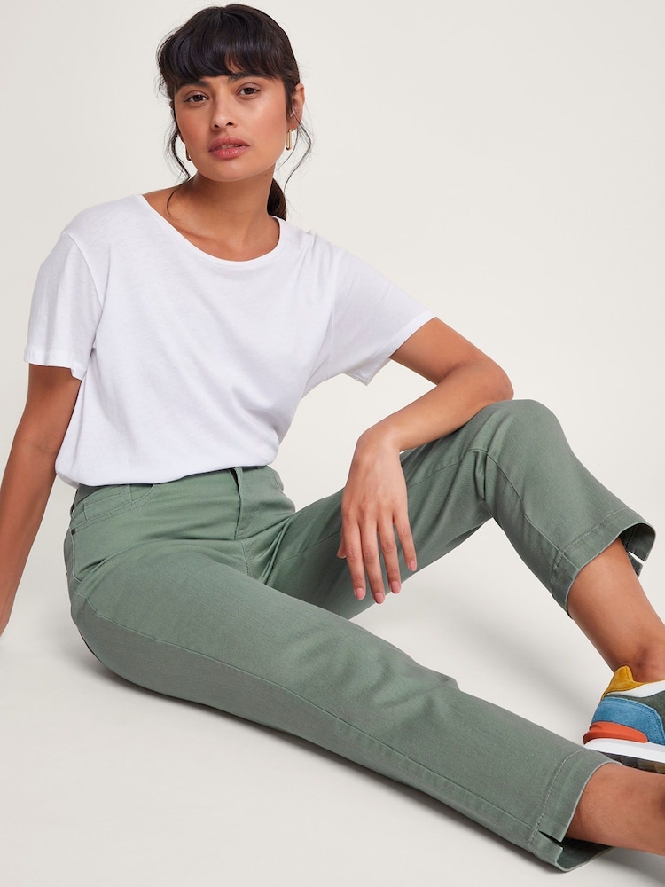 Monsoon Green Safaia 7/8 Denim Jeans - Image 1 of 3
