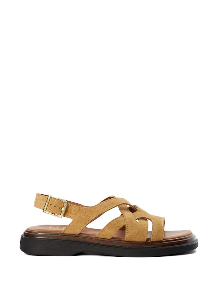 Dune London Brown Leebra Multi Strap Sandals - Image 1 of 4