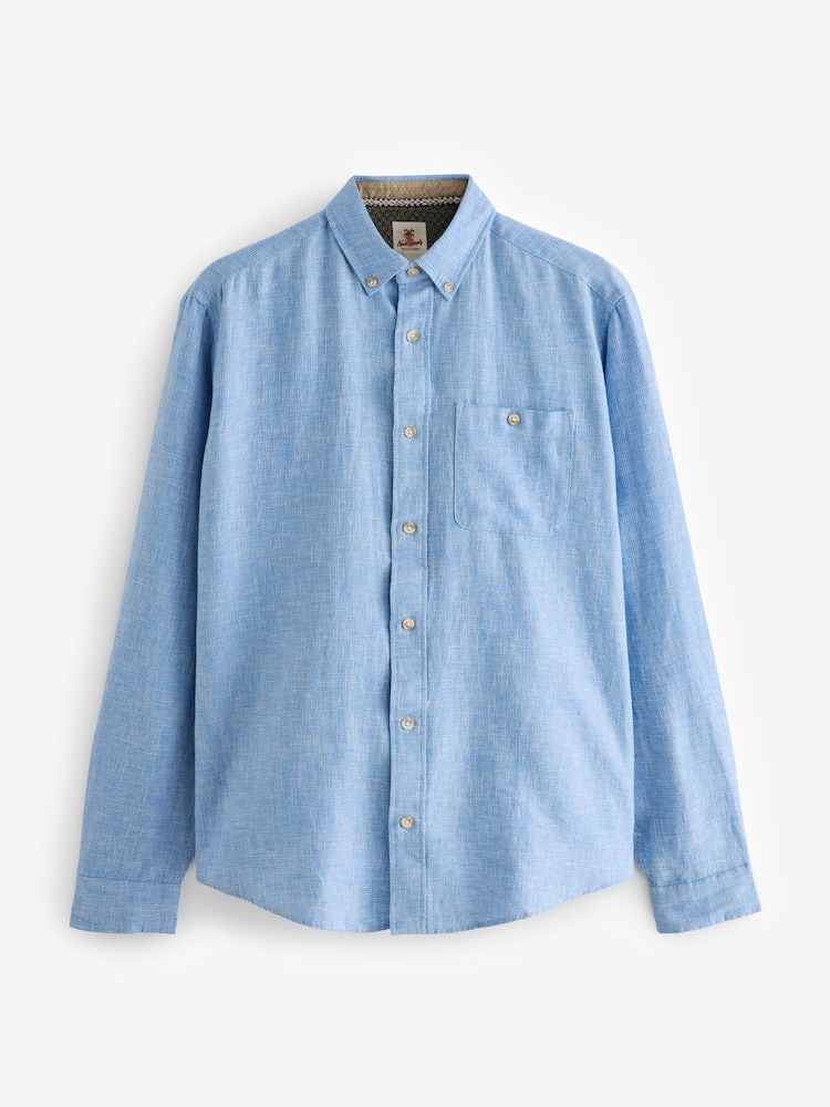 White/Blue/Pink Cotton Linen Blend Roll Sleeve Oxford Shirts 3 Pack - Image 2 of 13