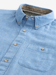 White/Blue/Pink Cotton Linen Blend Roll Sleeve Oxford Shirts 3 Pack - Image 4 of 13