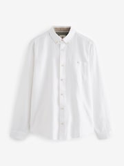 White/Blue/Pink Cotton Linen Blend Roll Sleeve Oxford Shirts 3 Pack - Image 6 of 13