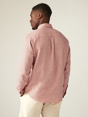 White/Blue/Pink Cotton Linen Blend Roll Sleeve Oxford Shirts 3 Pack - Image 8 of 13