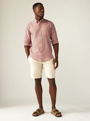 White/Blue/Pink Cotton Linen Blend Roll Sleeve Oxford Shirts 3 Pack - Image 9 of 13