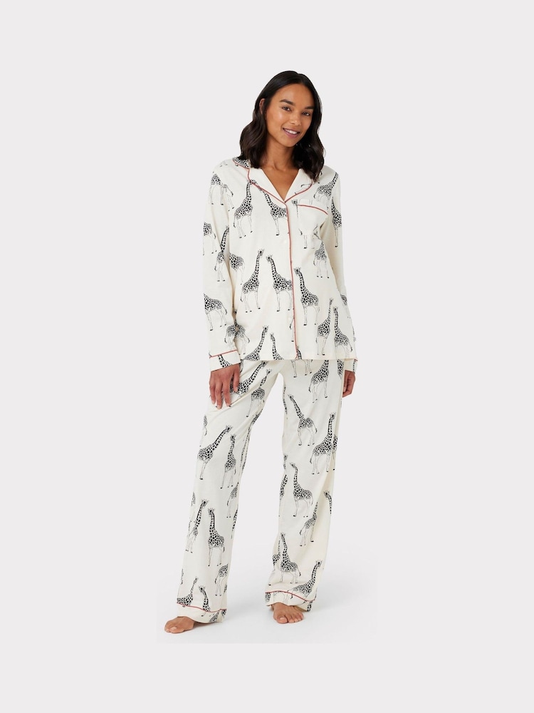 Chelsea Peers Cream Maternity Trouser Pyjamas Set - Image 1 of 5 Chelsea Peers Cream Maternity Trouser Pyjamas Set - Image 1 of 5