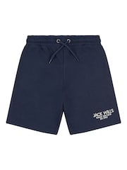 Jack Wills Blue Navy Boys Loopback 100% Cotton Shorts - Image 5 of 7