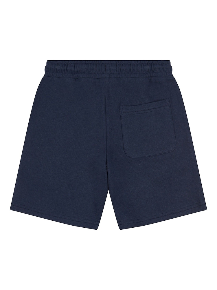 Jack Wills Blue Navy Boys Loopback 100% Cotton Shorts - Image 6 of 7